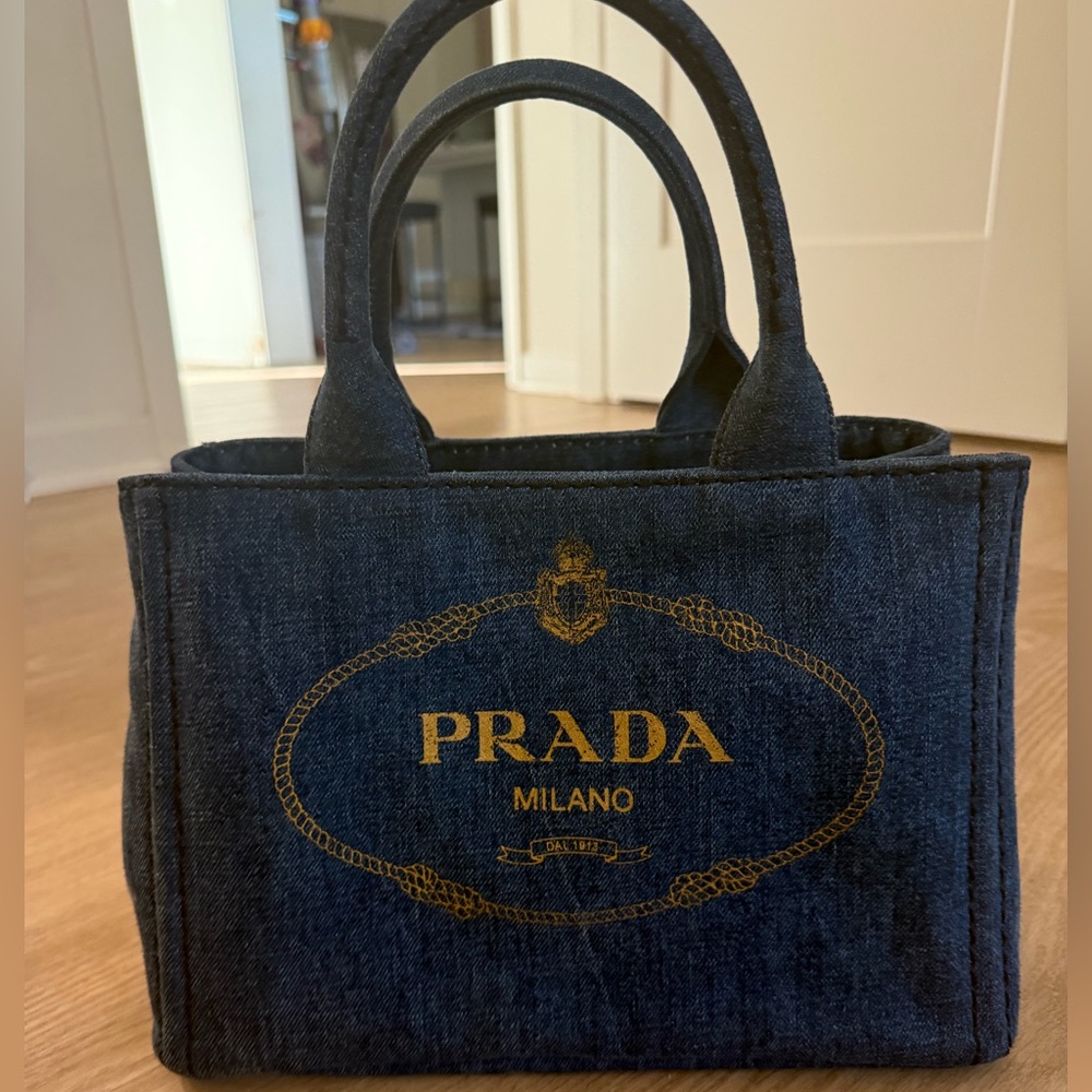 Prada Canapa Denim Blue Tote bag